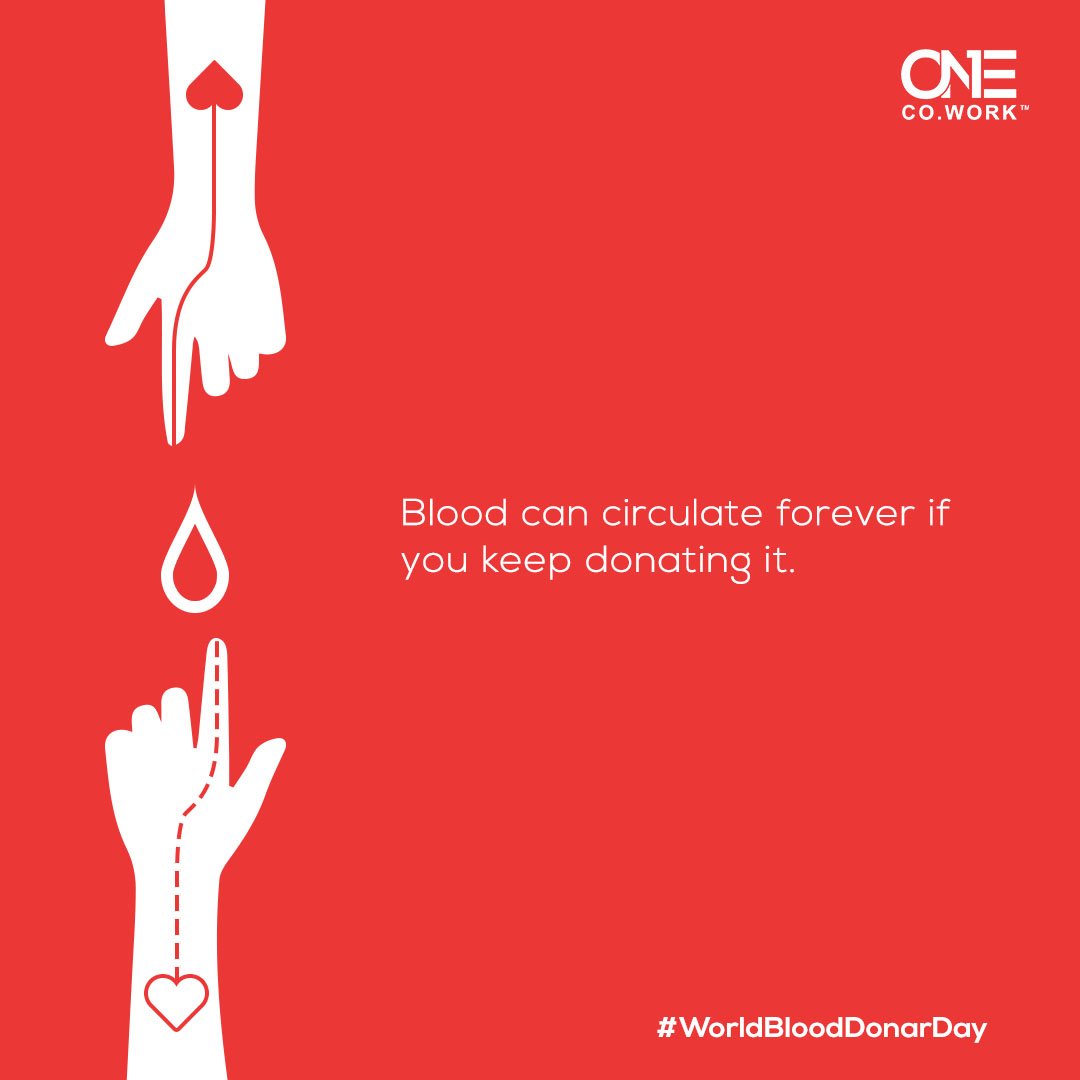 OneCoWork's tweet photo. There is no greater joy than saving a life.
#OneCoWork #SaveLife #BloodDonation #Donate #WorldBloodDonorDay #FridayMotivation https://t.co/y6mlBAKUgU