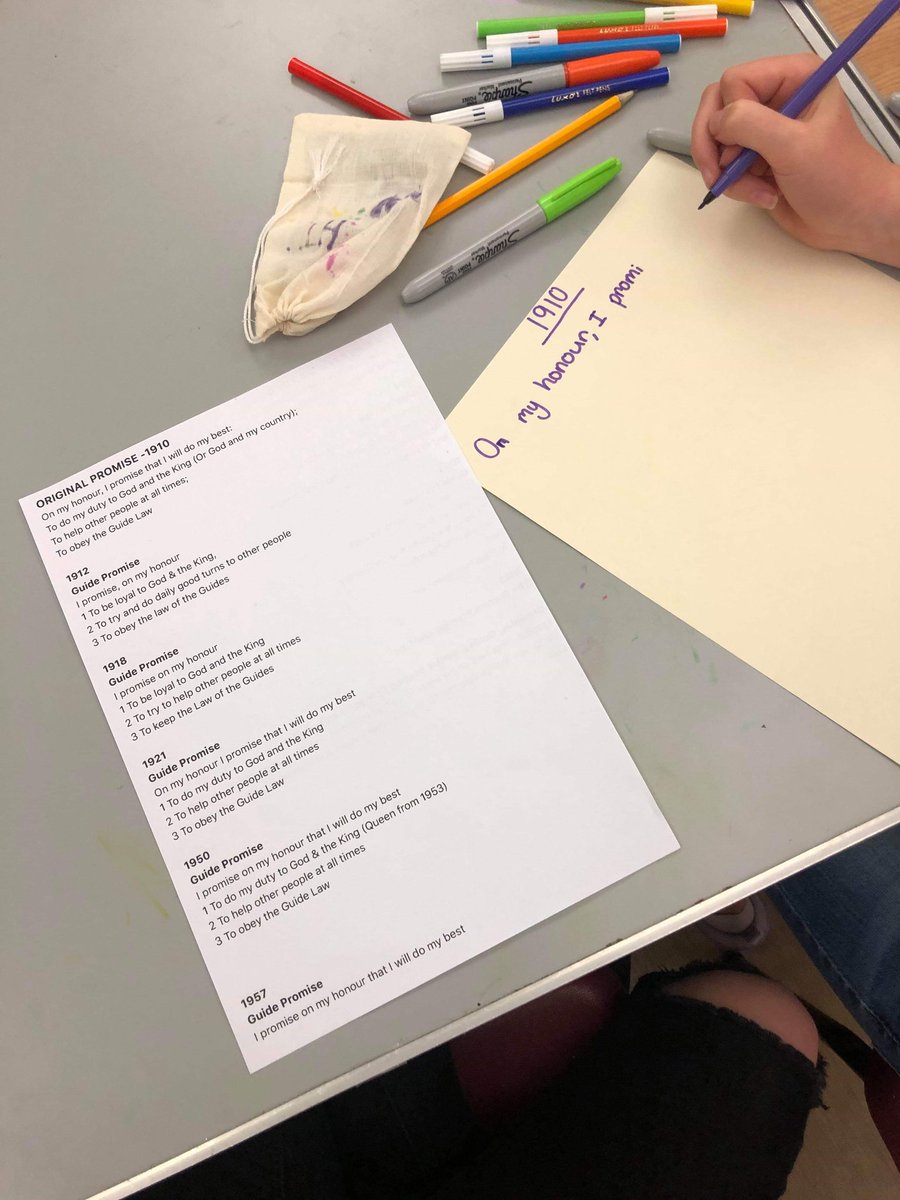 vserioustheatre's tweet photo. Busy day for us here at Very Serious BUT we have had a chance to check in with our Guides to see what they got up to last night. All of the wonderful contributuons to our auditorium gallery will be on display Sept 7th. #guidepromise #throughtheyears #artwork #workinprogress https://t.co/BzAsI29Pp5