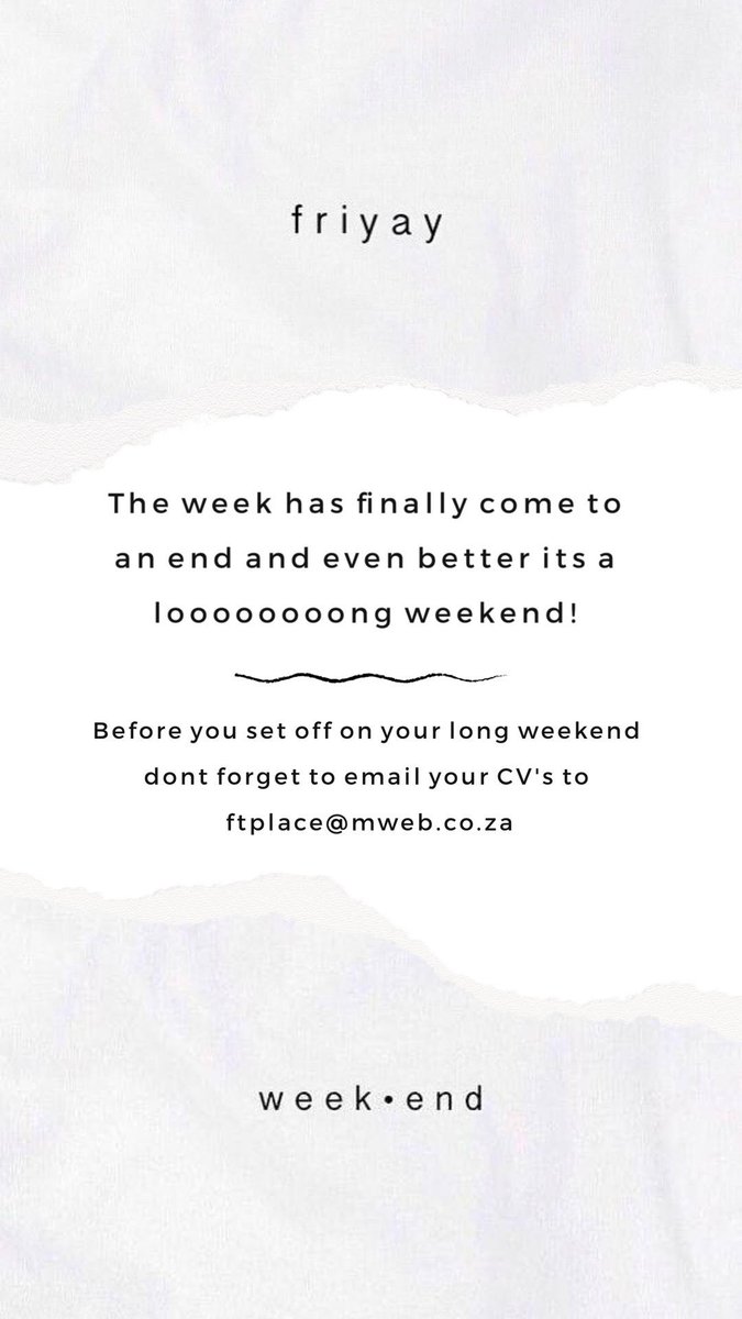 PlacementPoint's tweet image. Looooong weekend incoming! 🎉❄️🍂 #weekend #longweekend #friday #recruitment #jobs #southafrica