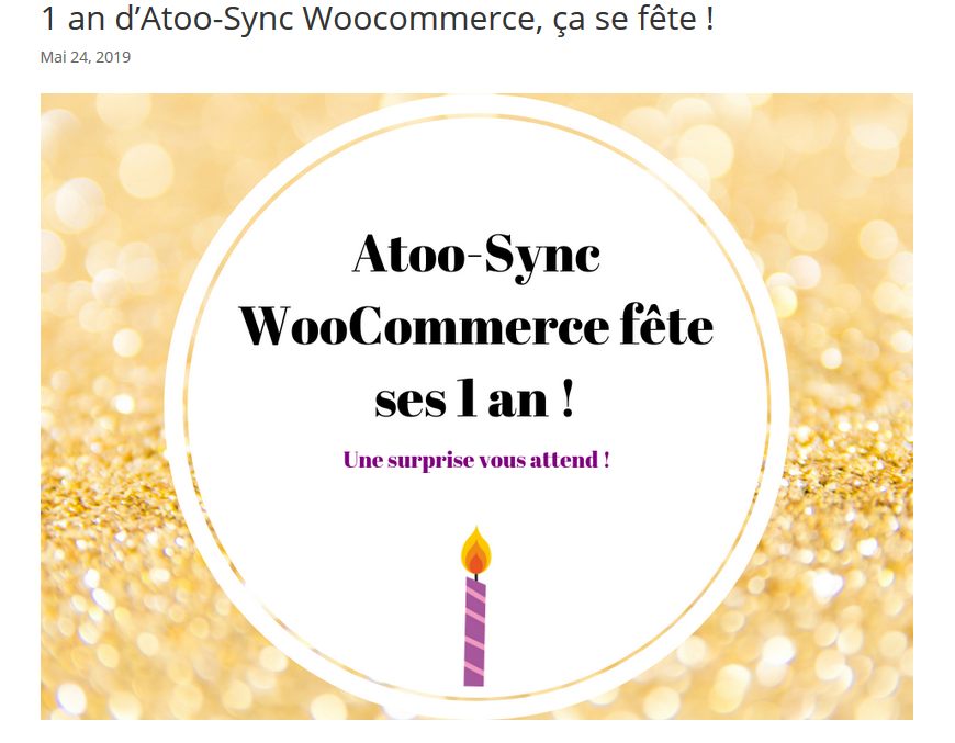 AtooNext's tweet photo. Joyeux anniversaire Atoo-Sync pour WooCommerce !
https://t.co/pkfmFPKpyV via @AtooNext 
#WooCommerce #anniversary https://t.co/0uy6ZfNDbh