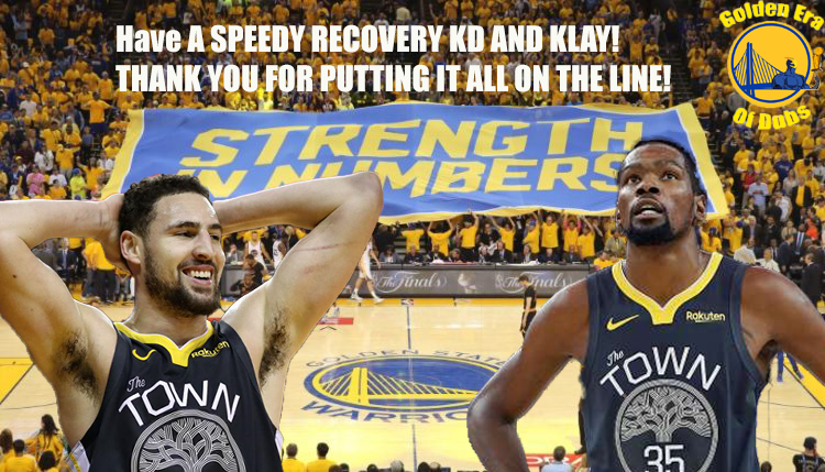 SplashZoneRam's tweet photo. You guys put everything on the line for the Bay Area and that will NEVER be forgotten! The road to recovery will fly by faster than you know it! #DubNation #PrayForKlay #PrayForKD #Warriors #ThankYou #GetWellSoon https://t.co/Pqr2mJY5rF
