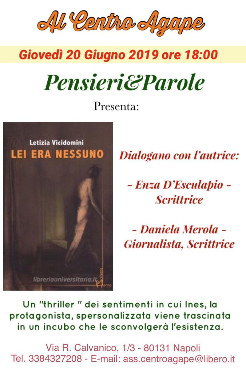 Hashtageventi's tweet photo. RT @merola_daniela: RT @Hashtageventi: RT @MraSorrentino: RT @Hashtageventi: RT @merola_daniela: #presentare #eventi #emozione #autrice #comunicare Non mancate cari amici di Napoli, vi aspetto numerosi https://t.co/XBgt5PPdRU