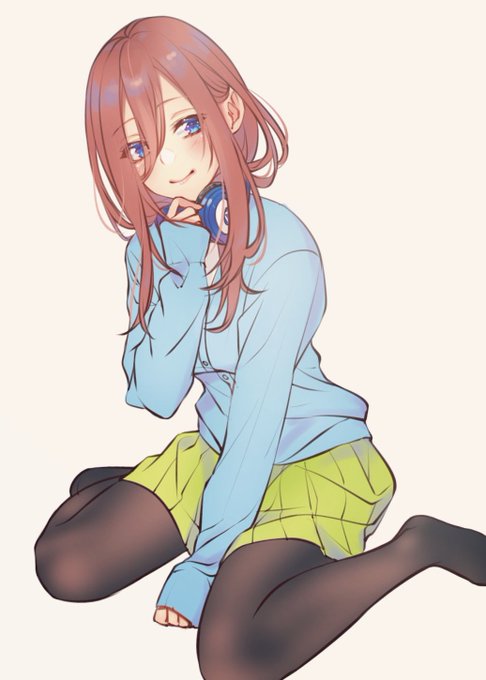 北爪久美恵さんがTwitterに投稿した中野三玖(五等分の花嫁)のイラスト。