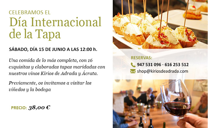 Te esperamos mañana a las 12:00 h en la bodega!!! 
Reserva tu plaza 👉 tienda.kiriosdeadrada.com

#Bodegas #enoturismo #turismorural #DiaInternacionaldelaTapa #Tapas #Maridajes #Winelovers #Vinos #BodegaKiriosdeAdrada
