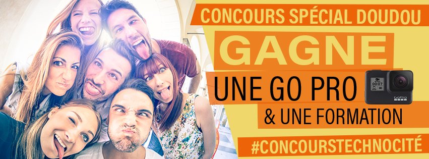 Le #doudou2019 est lancé ! 🐉
Participez à notre #Concours et gagnez votre GoPro et une formation en montage vidéo ! Rendez-vous sur notre site technocite.be pour + d’infos. #ConcoursTechnocité #gopro #formation #Mons