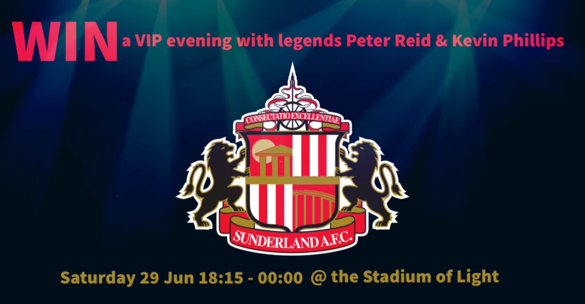 WIN:
💺2 places on the VVIP table with <a href="/reid6peter/">Peter Reid 💙</a> and Kevin Phillips
🤝Meet &amp; greet 
📷A professional photograph 
✍Get your memorabilia signed 
🍽Dinner

To enter:
🔗Retweet
👍Follow @TotumSport
🖋Fill in the contact form at 👇
totumsport.com/sunderland-vip…

#SAFC <a href="/StadiumOfLight/">Stadium of Light</a>