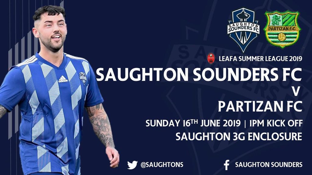 FCEdinburghAth's tweet photo. #FixtureFriday

⚽️ V Partizan
📍Saughton 3G
🏆 Summer League 
📆 16/06/19
⏰ 1PM Kick Off

#SounderSundays #SounderMatchday

@LEAFA_Official @Scottish_AFF https://t.co/enqME23if7