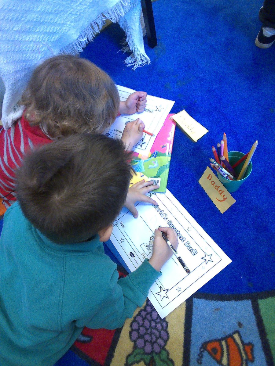 Saltoun_Primary's tweet image. I and C are working very hard on their Fathers Day gifts #markmaking #deepconcentration #practisingpencilgrip