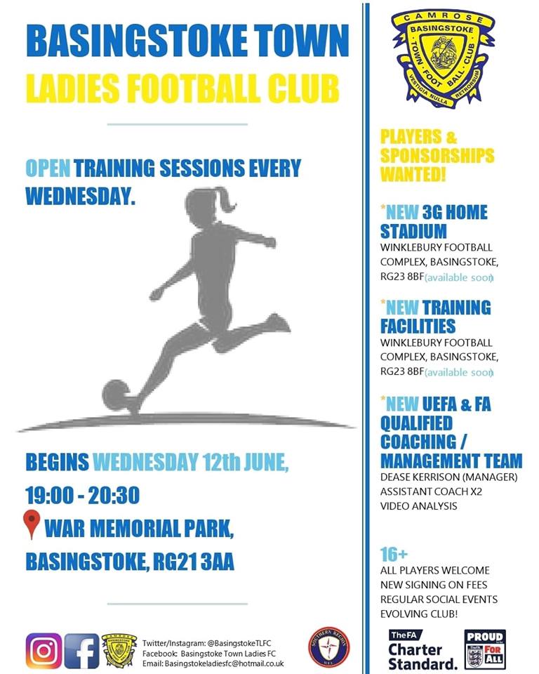 qmcsportpe's tweet photo. @qmcollege Ladies check out this exciting opportunity! Open training sessions with @BasingstokeTLFC every Wednesday from 7:00-8:30 at War Memorial Park. @Basingstoke_FC @QMfooty β½οΈ#ThisQmcan https://t.co/lit56fjnE6