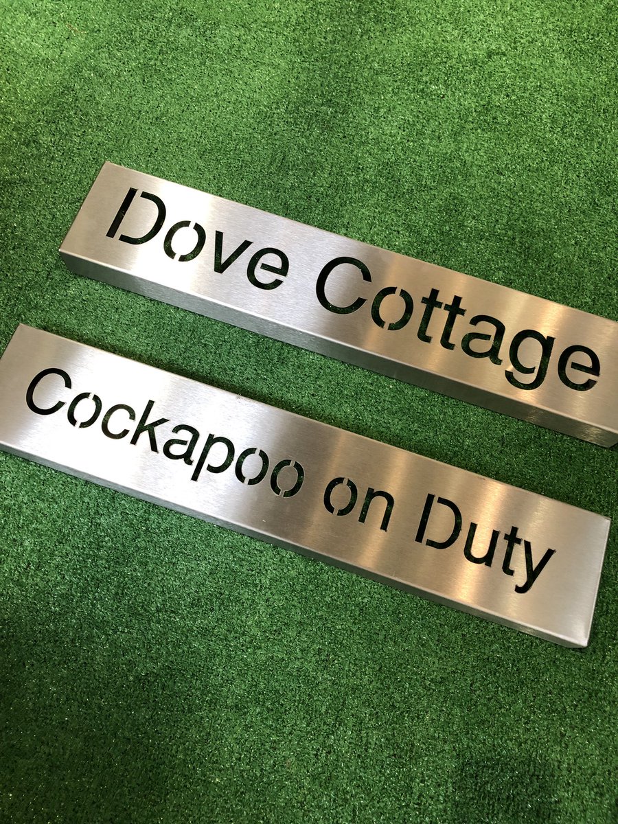 outboxsecure's tweet image. Galv steel house signs also available to order today @BBCGWLive #steel #signage #home #garden #cockapoo #dogs