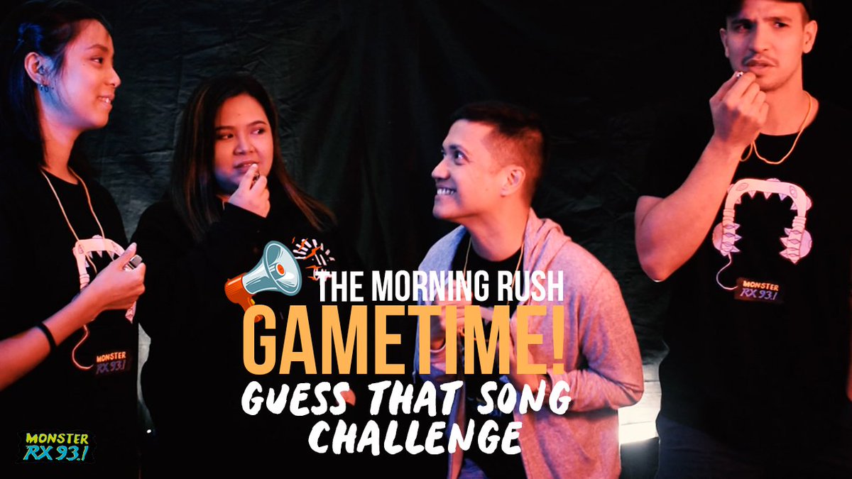 RX931's tweet photo. Magkakaalaman na! 

Guess That Song Challenge with The Morning Rush is up on our YT! 
https://t.co/DYa0T8CpEl

tell us, r you:

#TeamChico 
#TeamHazel
#TeamRica
#TeamMarkki 

#TMRGameTime #MonsterVlogs #IAmAMonster #GuessThatSong
@chicogarcia @hazelhottie @ricaggg @Markkistroem https://t.co/aW4MiX1nU7