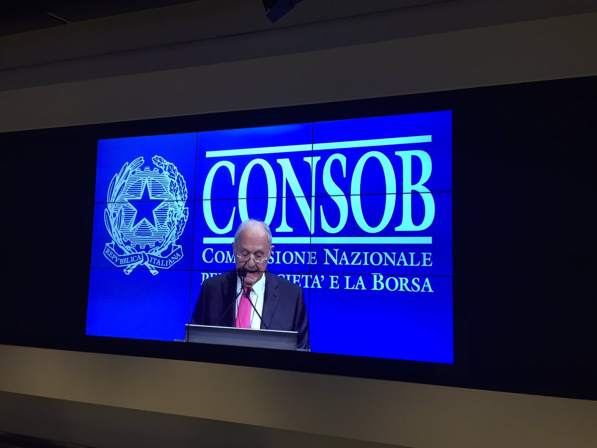#Consob, incontro annuale con il mercato finanziario, le parole del Presidente Prof. Paolo #Savona: la fiducia trova alimento nella crescita reale che a sua volta la genera se il clima politico e sociale resta favorevole