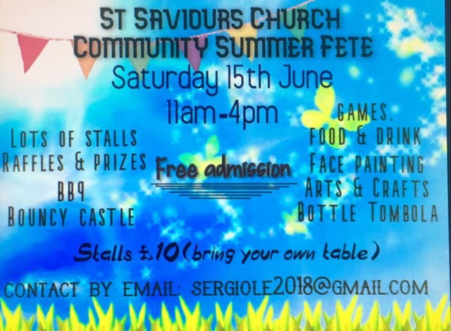 WF_FaithForum's tweet photo. The Community Summer Fete at St Saviours Church, 210 Markhouse Rd E17,  is on Saturday 15th June 11am-4pm. There will be stalls, food and a great opportunity to meet with your neighbours. All Welcome. https://t.co/8shzodpEbd