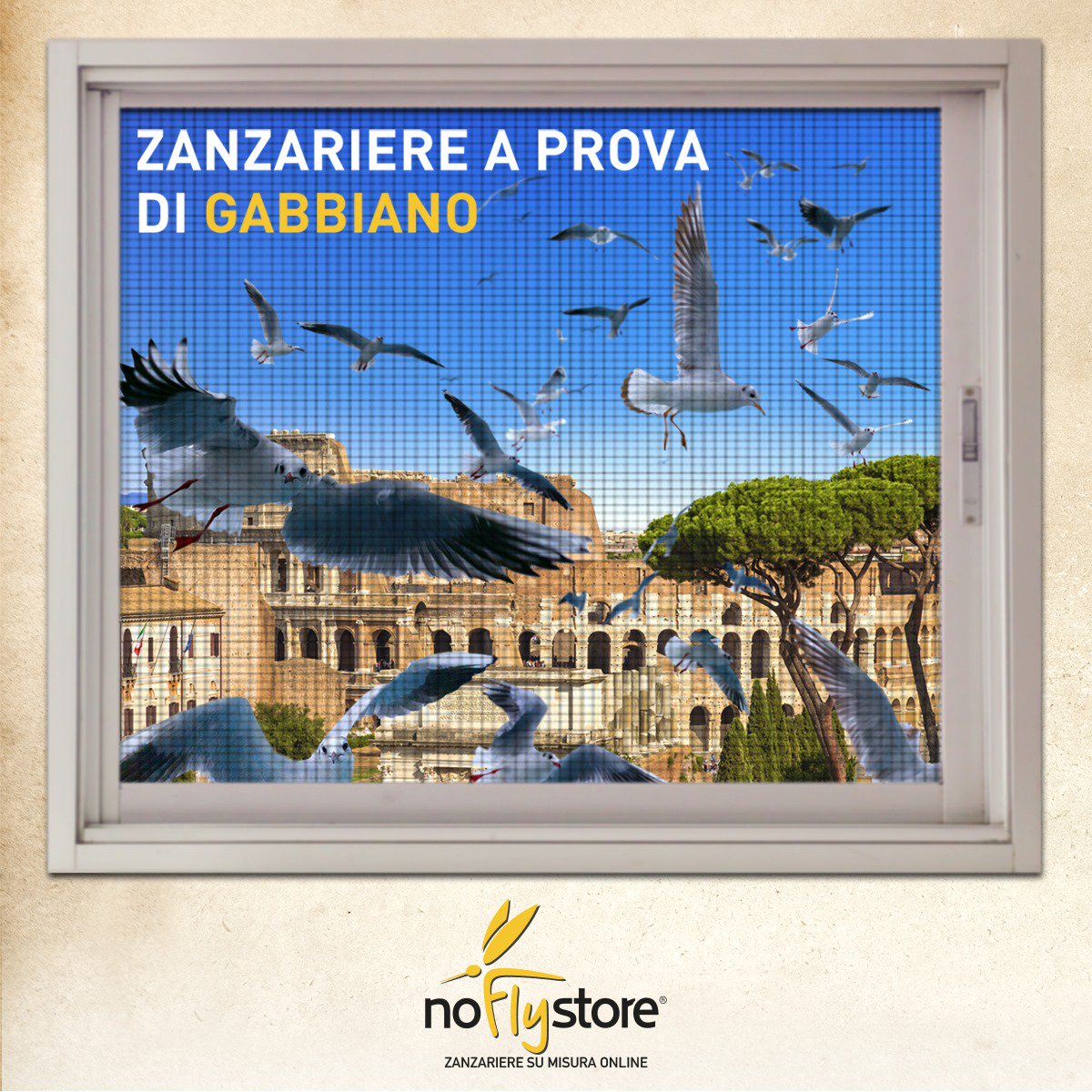 NoFlyStoreIT's tweet photo. Romani, sappiamo come difendervi dai #gabbiani. Dai politici ancora no https://t.co/98Nvd6OIOi