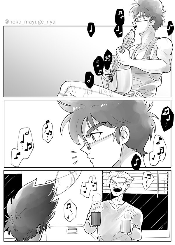 バサラくんが気持ちよく歌ってるとついつい一緒に歌いたくなっちゃうこの感情はなんだろな～～～っていうらくがき。 バサラの歌は五感や琴線にビンビンくるよね。 ところでガムリンの歌、バサラって記憶にあるのかな…?昏睡してたし本能には届いていても記憶にはやっぱ無い?