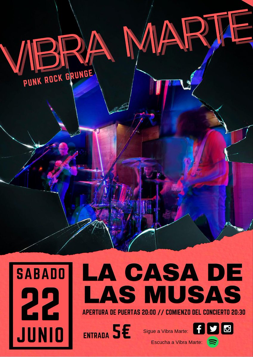 ¡¡Bolo a la vista!! El próximo sábado, 22 de junio, estaremos en La Casa de las Musas de #Burgos, dándolo todo como siempre y dando caña a saco (como siempre también 😁) 🔥💥😈
.
.
.
#grunge #conciertos #punkrock #punk #musicaenvivo #burgosmola