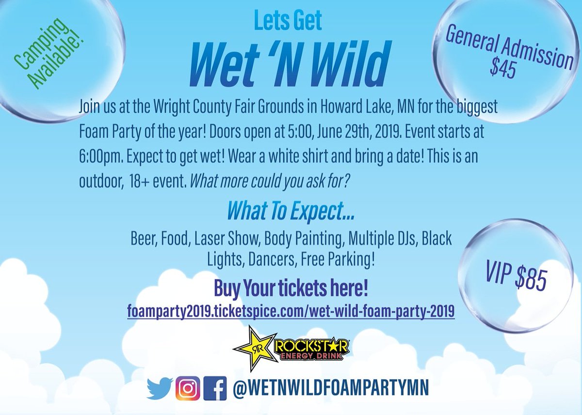 mnfoamparty2019's tweet photo. Who wants to win free tickets to Wet N Wild?! Share this and tag 3 friends. We're picking the winners next Friday! https://t.co/2Yb3blp9rE