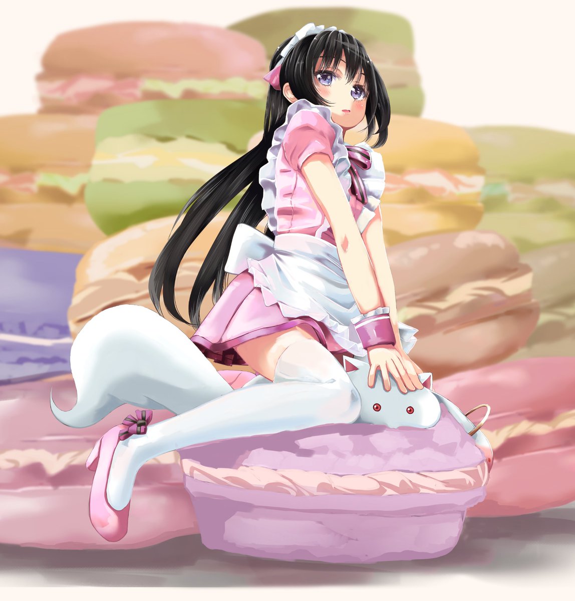 ぽんたぽんこ On Twitter マカロン姫 ほむらさんイラスト完成しました W 魔法少女まどか マギカ 暁美ほむら ほむら イラスト 絵描きさんと繋がりたい イラスト好きな人と繋がりたい