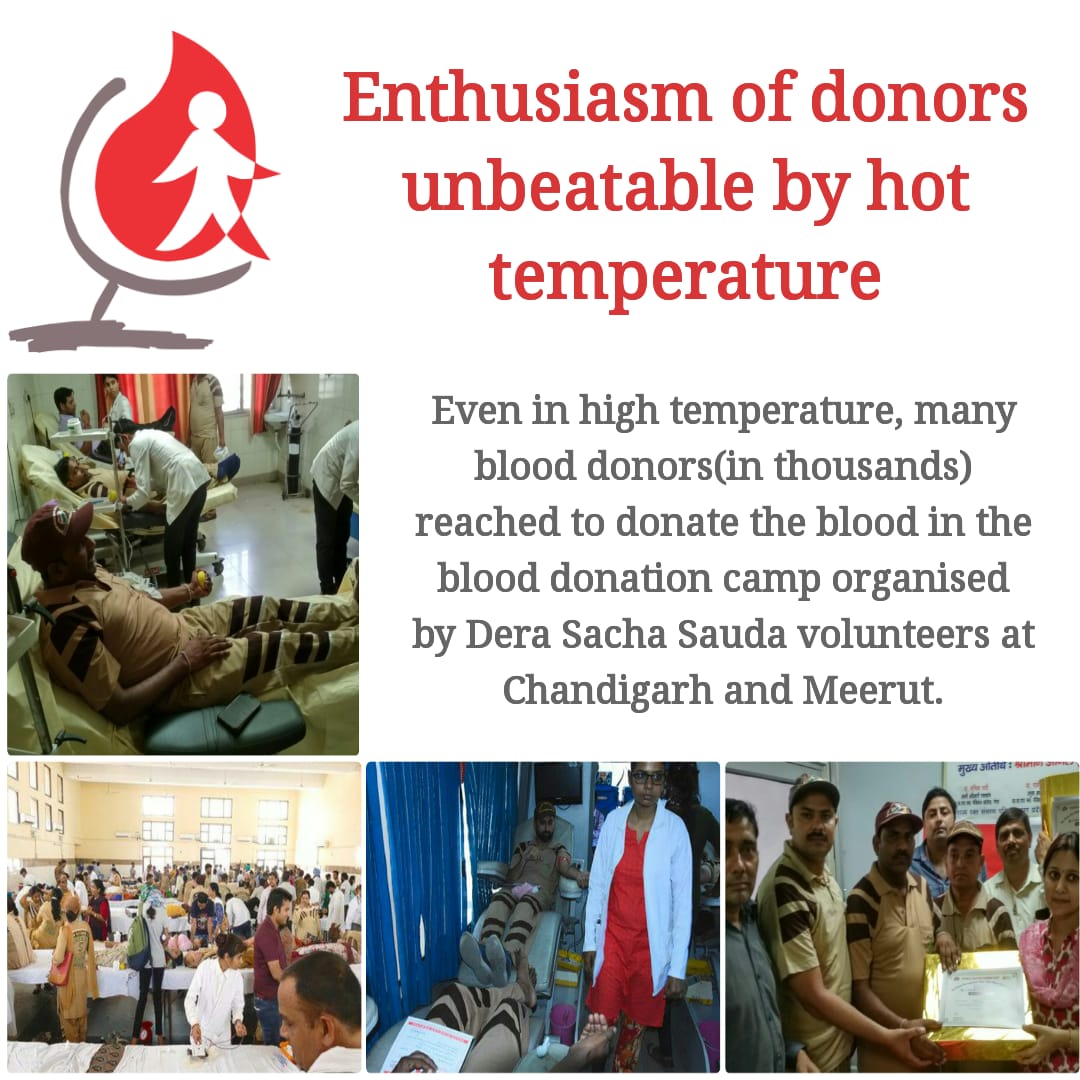 PavitterI's tweet photo. #TrueBloodPump
Dera Sacha Sauda
Blood donation camp organised by @derasachasauda volunteers at Chandigarh and Meerut https://t.co/oSmcYoEXXR