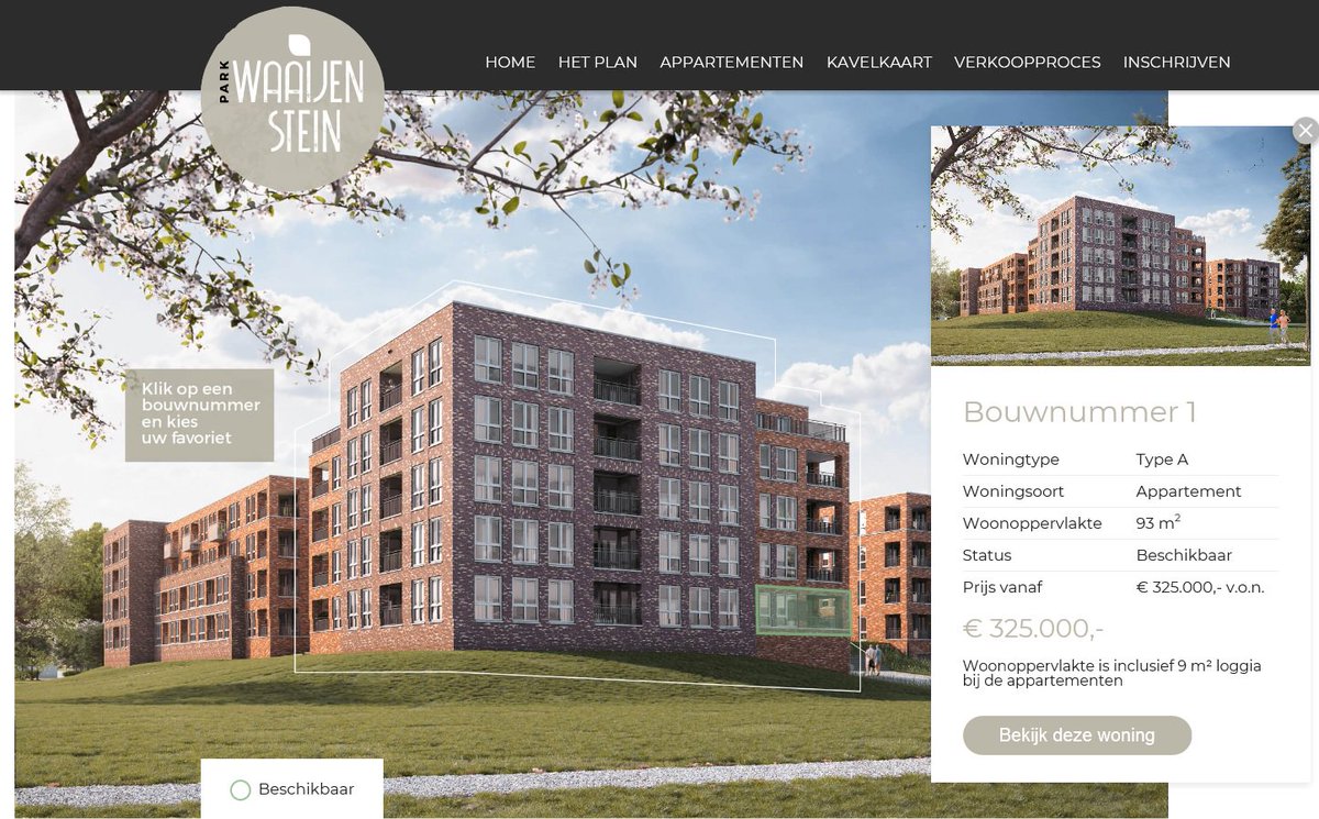 De verkoop van #ParkWaaijenstein in #Nijmegen is gestart!
De website parkwaaijenstein.nl  is uitgebreid met alle definitieve verkoopdocumentatie. 
Tevens zijn de appartementen virtueel te bekijken op: lnkd.in/guFKM_A 
<a href="/TSBouwVastgoed/">TS Bouw Vastgoed</a> 
linkedin.com/feed/update/ur…