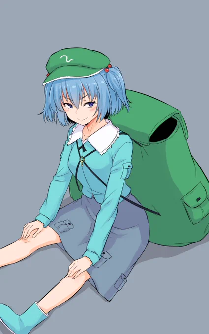 #深夜の真剣お絵描き60分一本勝負お題 河城にとりで挑戦 