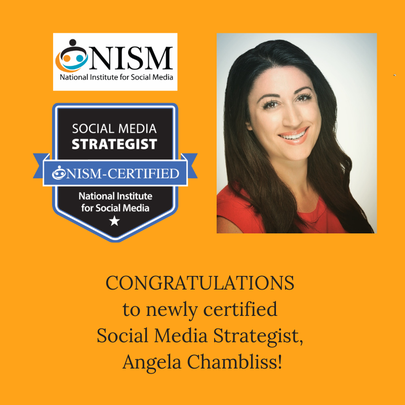 nismonline's tweet photo. Congratulations to @achambliss16 on her successful completion of the NISM Social Media Strategist certification exam. We are excited to have you in the NISM community. #SMSCertification #SMSCert https://t.co/FhCASmeB0G