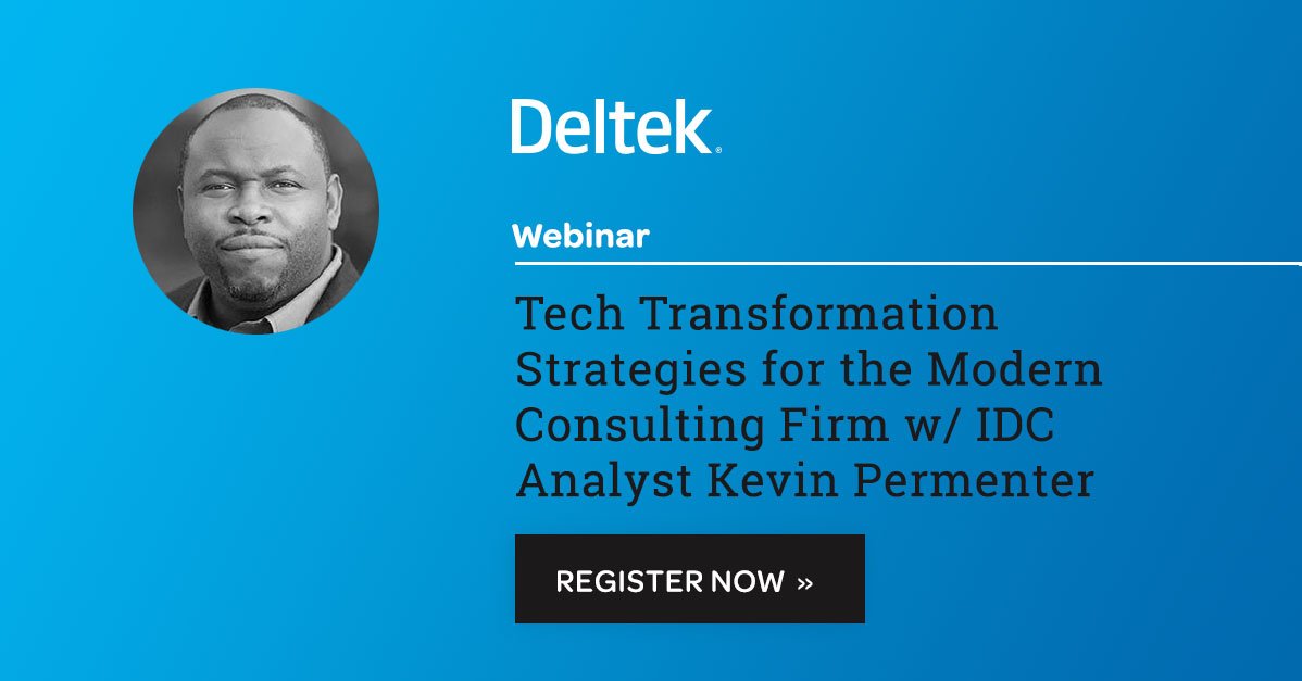 Calling all #consultants: Imagine a way to gain visibility across all of your engagements from pursuit to close out. Join our June 27th webinar w/ Senior Research Analyst <a href="/kmpermenter/">Kevin M Permenter</a> from <a href="/IDC/">IDC</a> to see how. Register here: ow.ly/k2t150uBJLB
