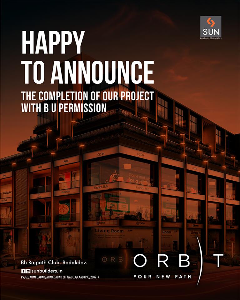 SunBuildersGrp's tweet photo. Orbit is now ready with Building Use permission! Come be a part of the thriving corporate community at a promising location of Bodakdev!
#SunOrbit #SunBuildersGroup #Ahmedabad #Gujarat #RealEstate https://t.co/Nndt10DVUk