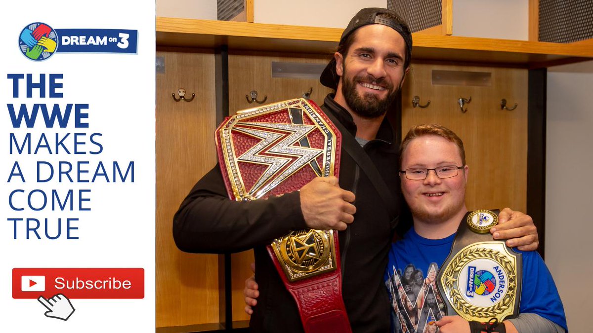 Dream_On_3's tweet photo. When Dream Kid Anderson met @WWE Champ @WWERollins, he was transformed into a champ too! 🏆 Just one look at that smile and you know...DREAMS DO COME TRUE! 🥰🎉

See for yourself! 📽️: https://t.co/hh5ANFUXeu
Video created by: @wheelhousefdn 
@EtowahHS #DreamBig #huddleup https://t.co/5WJCYfHQje