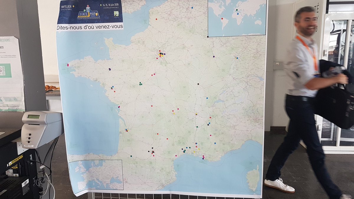 Venez marquer sur la carte d'ou vous venez. C'est à côté de l'accueil. #sotmfr