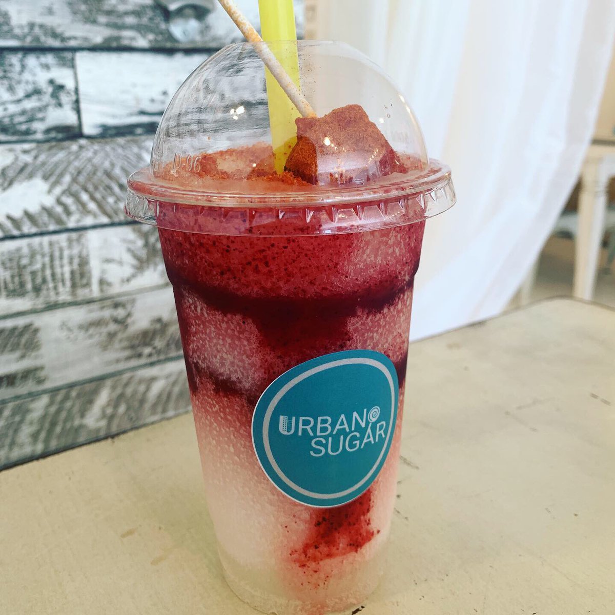 urbansugarcandy's tweet photo. Simply Refreshing: TANGY TANGO can help cool you down on a hot day like today! 💃🏽 😎 
It features lemonade slush with tangy plum chamoy and a watermelon slice lollipop garnish. 🤤
Would you try this? https://t.co/ZzYVOknnf0