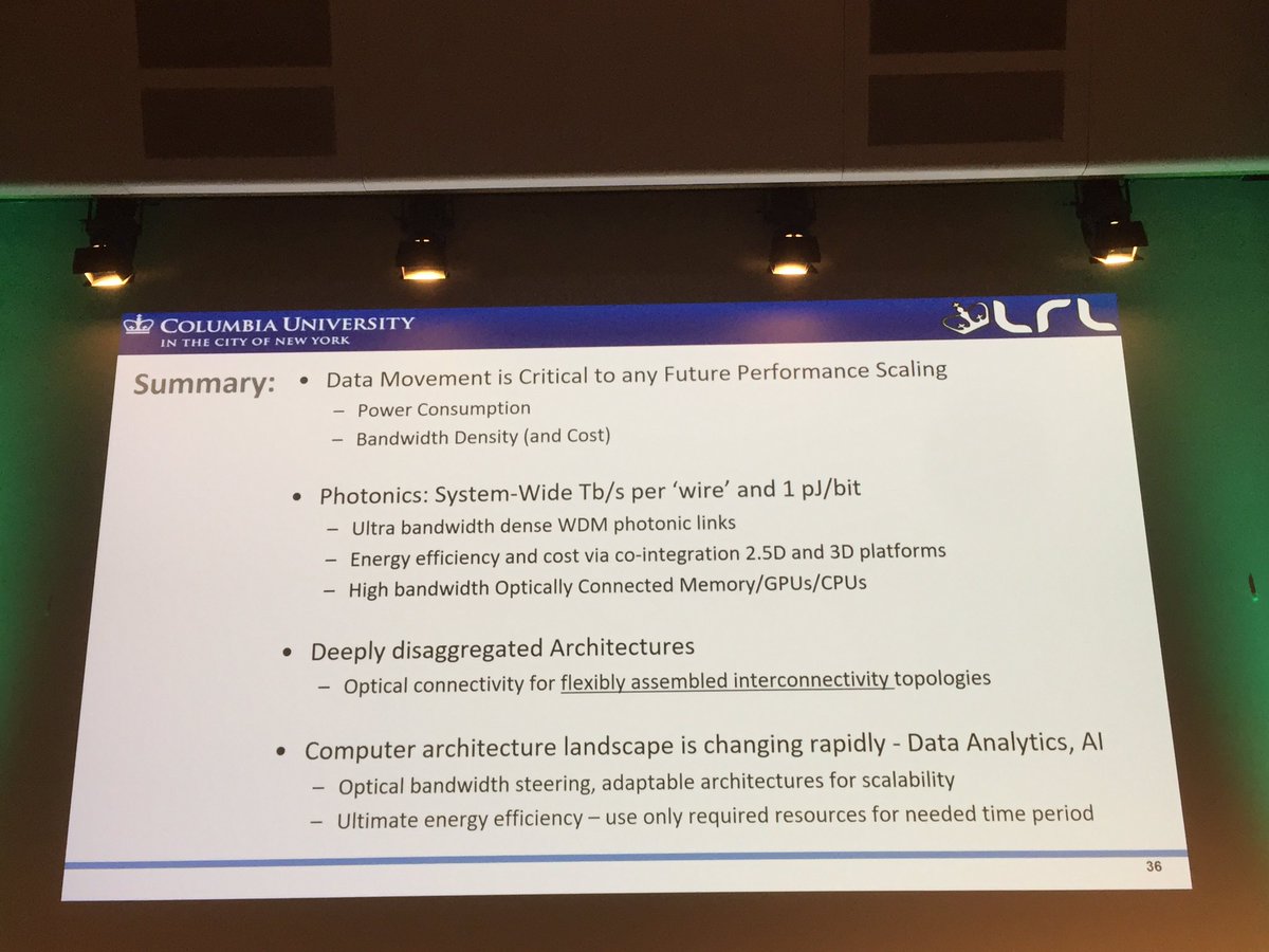 mgg_ch's tweet photo. „What we can do is to redirect connectivity of a fragmented workload“ impressive keynote by Keren Bergman @Columbia @PASC_Conference @ETH #PASC19 #Exascale and Beyond https://t.co/EXCVLK1byX