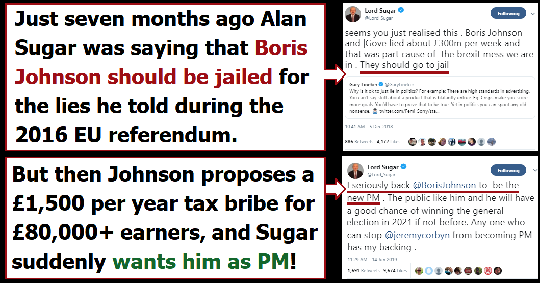 Angry_Voice's tweet photo. @Lord_Sugar @BorisJohnson @jeremycorbyn Has anyone ever seen a more glaring example of someone letting their greed do their thinking as this?

https://t.co/bv5HTow4N9 https://t.co/29toASBEg3