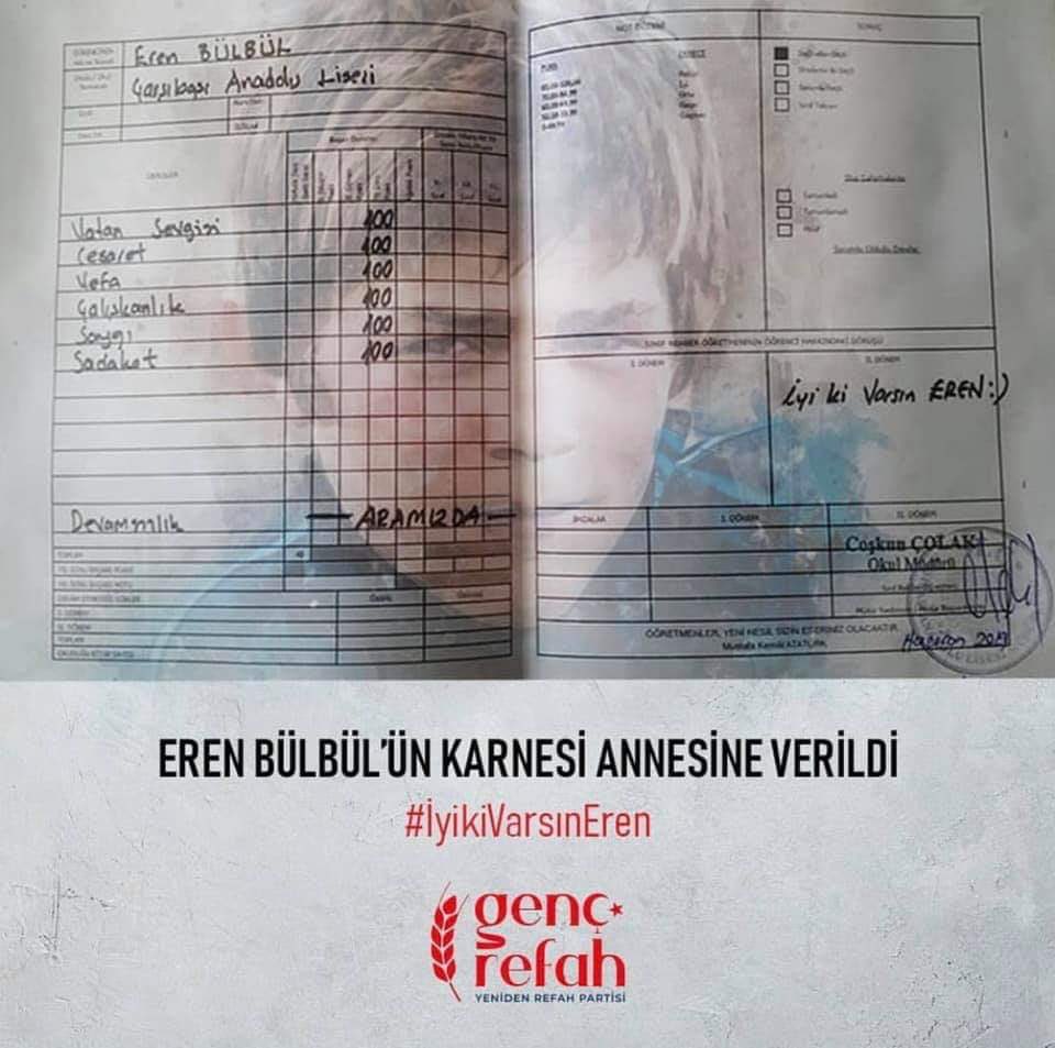 ZahidTokgoz's tweet photo. En Güzel Karne En Güzel İnsana...

Herzaman Seninleyiz!
İyi ki varsın Eren!

Vatan Sevgisi: 💯 

Cesaret: 💯

Vefa: 💯

Çalışkanlık: 💯

Saygı: 💯

Sadakat: 💯 https://t.co/UYe8qSIS6r