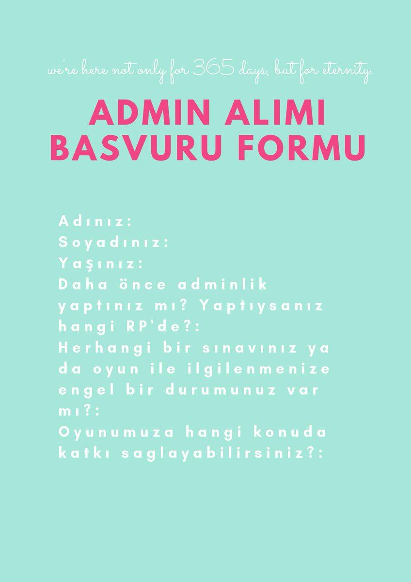 365RP's tweet photo. ⠀⠀⠀ ⠀⠀
⠀⠀⠀    
            ₍📢 ` 発表₎  #ᥲdvᥱrt ： Sevgili 365 RPG oyuncuları, oyunumuza admin alımı yapılacaktır. Aramıza katılmak istiyorsanız başvuru formunu doldurup bize mesaj atmanız gerekmektedir. Hepinize iyi oyunlar dileriz! https://t.co/Wp4GdBUru5