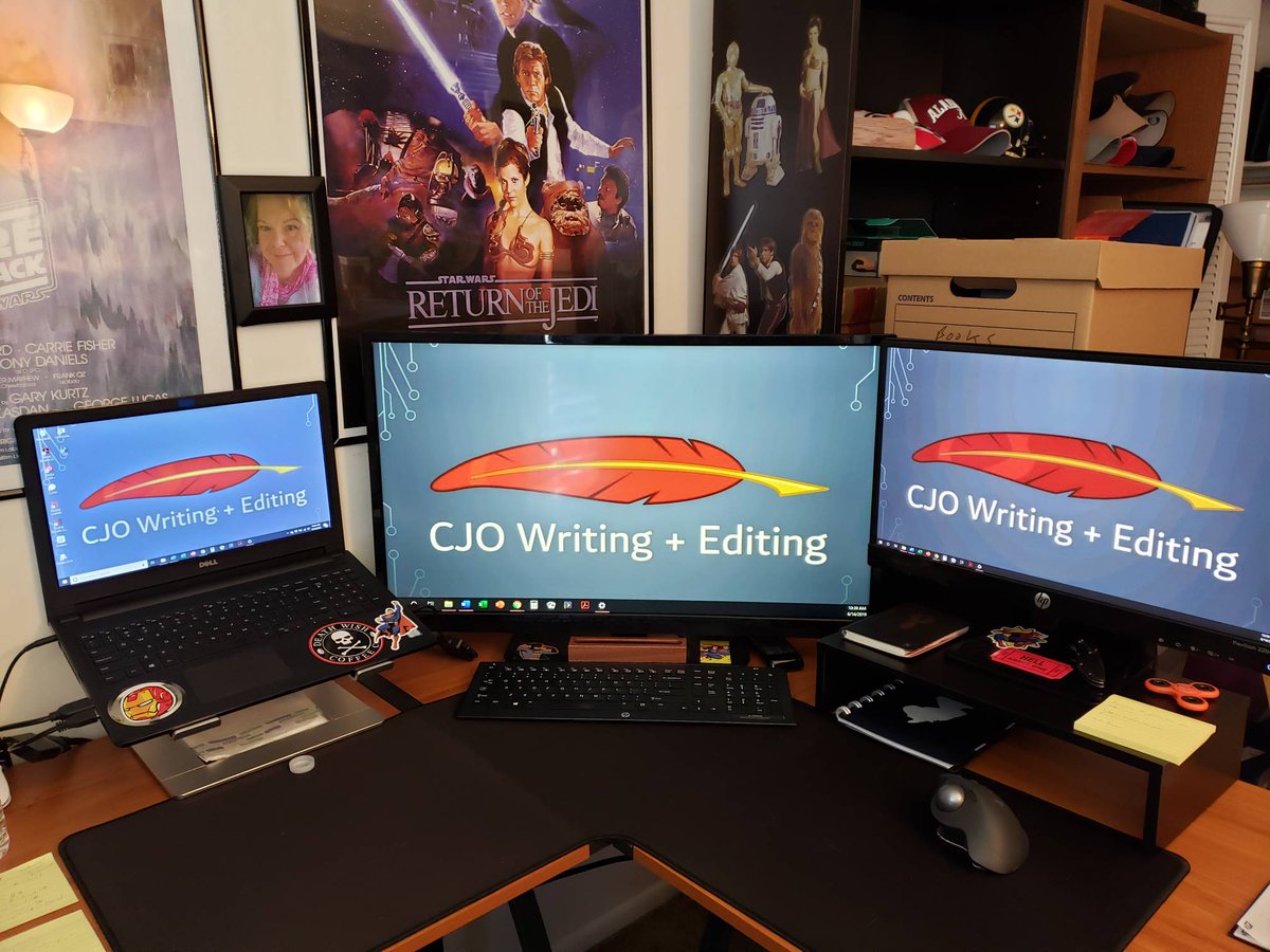 Publisys's tweet photo. Just added a monitor stand to equal out the height. My set up is coming along. Comfort=productivity.
#desk #setup #computersetup #threemonitors #writing #editing #amwriting #marketingcopywriter #technicalwriter #southbend #michiana #upstateny #nj #digitalcontent #albanyny https://t.co/iNdIxXTmgC