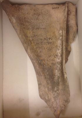 petetoth's tweet photo. Thinking about #recycling food waste?
Look at this list from 1800 years ago! Names and addresses - ancient yellow pages in user-friendly format 
@BLMedieval Ostracon 50153 
#FridayReads 

For more #writing surfaces visit the exhibition #MakingYourMark https://t.co/0aAUPrODKy