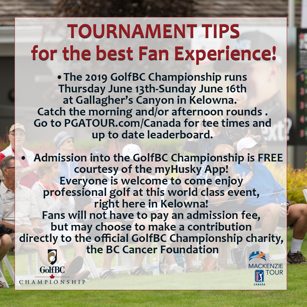 Check out these Tournament Tips for the best Fan Experience at the #gbcchamp <a href="/PGATOURCanada/">PGA TOUR Americas</a> <a href="/bcgolfswing/">BC Golf Swing</a> #ylw #kelowna
