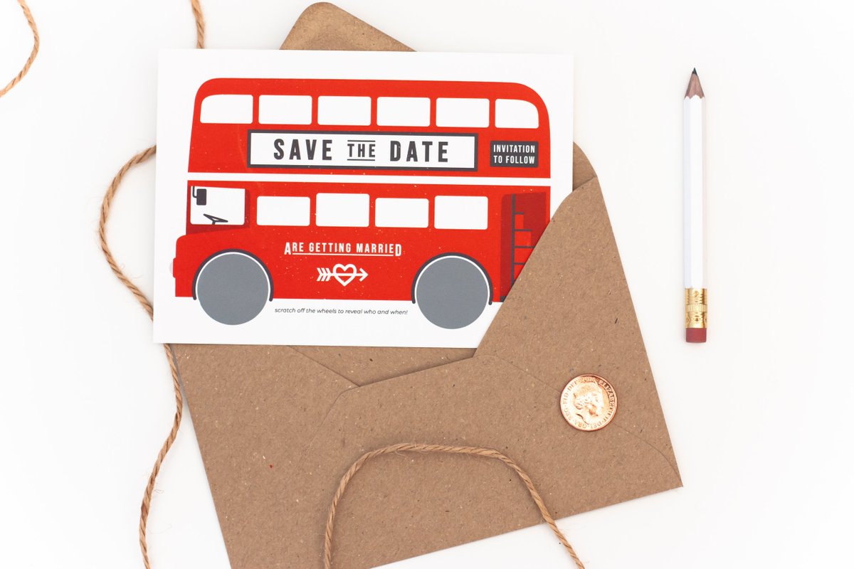*ding-ding* The perfect #savethedate invite if you're hiring a vintage bus for your wedding day! Scratch off the wheels to reveal who is getting married and when the special date is 💕etsy.com/uk/listing/690… #scratchoffinvites #weddingstationery #weddingsupplier