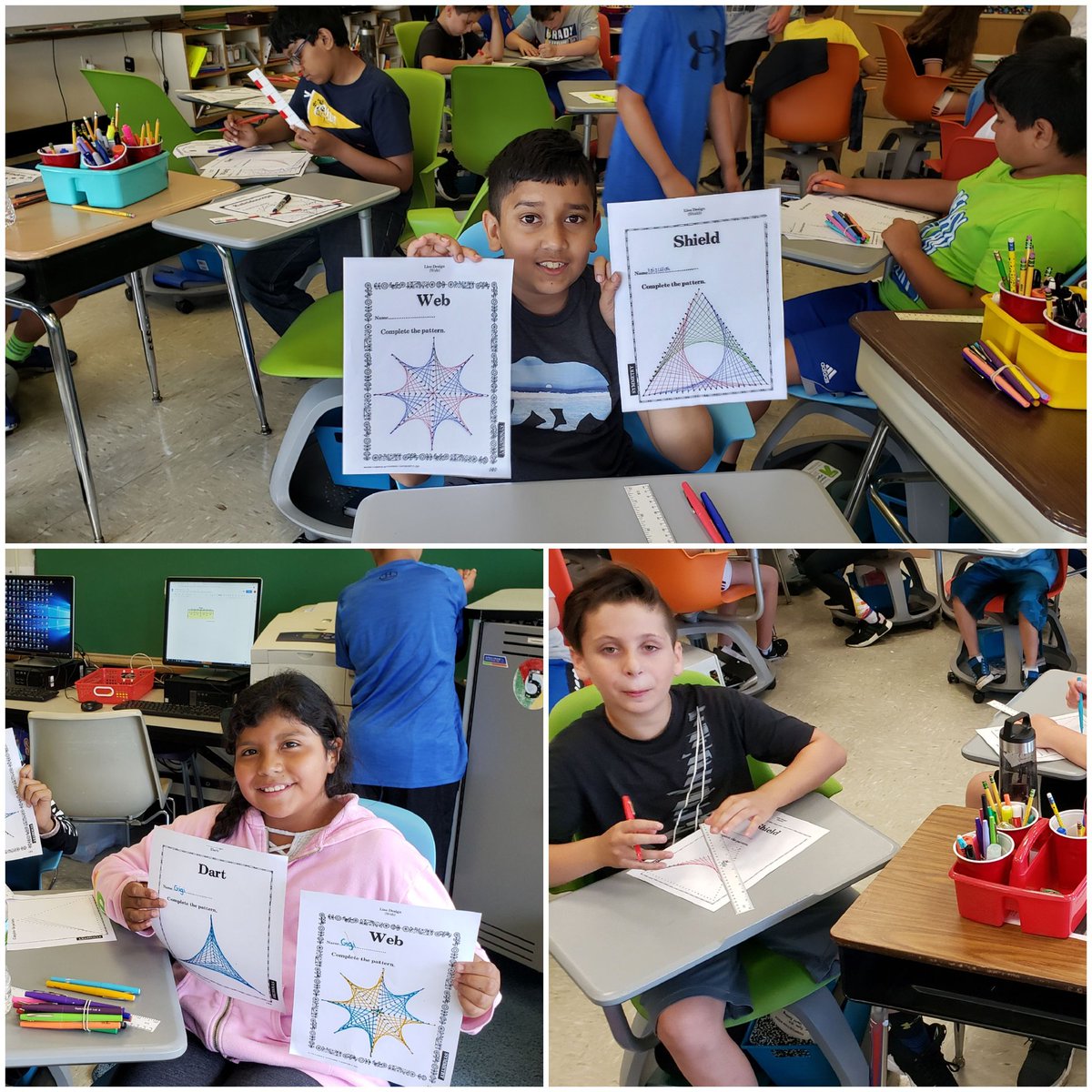 Jprinzevalli's tweet photo. 5th graders use patterns and geometry to make beautiful line designs!@GinaFaust https://t.co/yOGXx8Wo2y