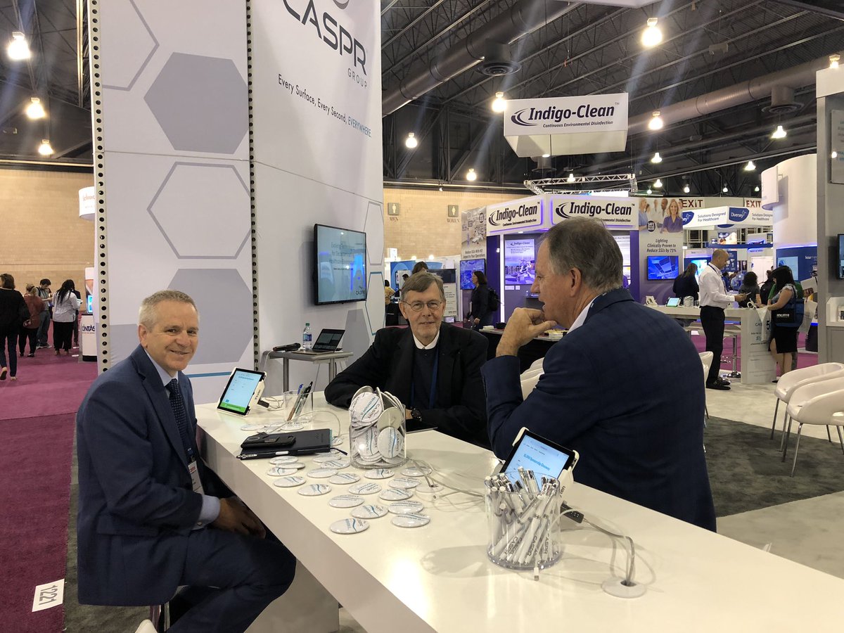 CasprTech's tweet photo. We’re so happy to have Dr. Boyce visit our booth. Stop by 1221 and see what CASPR is all about @apic #apic2019 https://t.co/61aKteeo1d