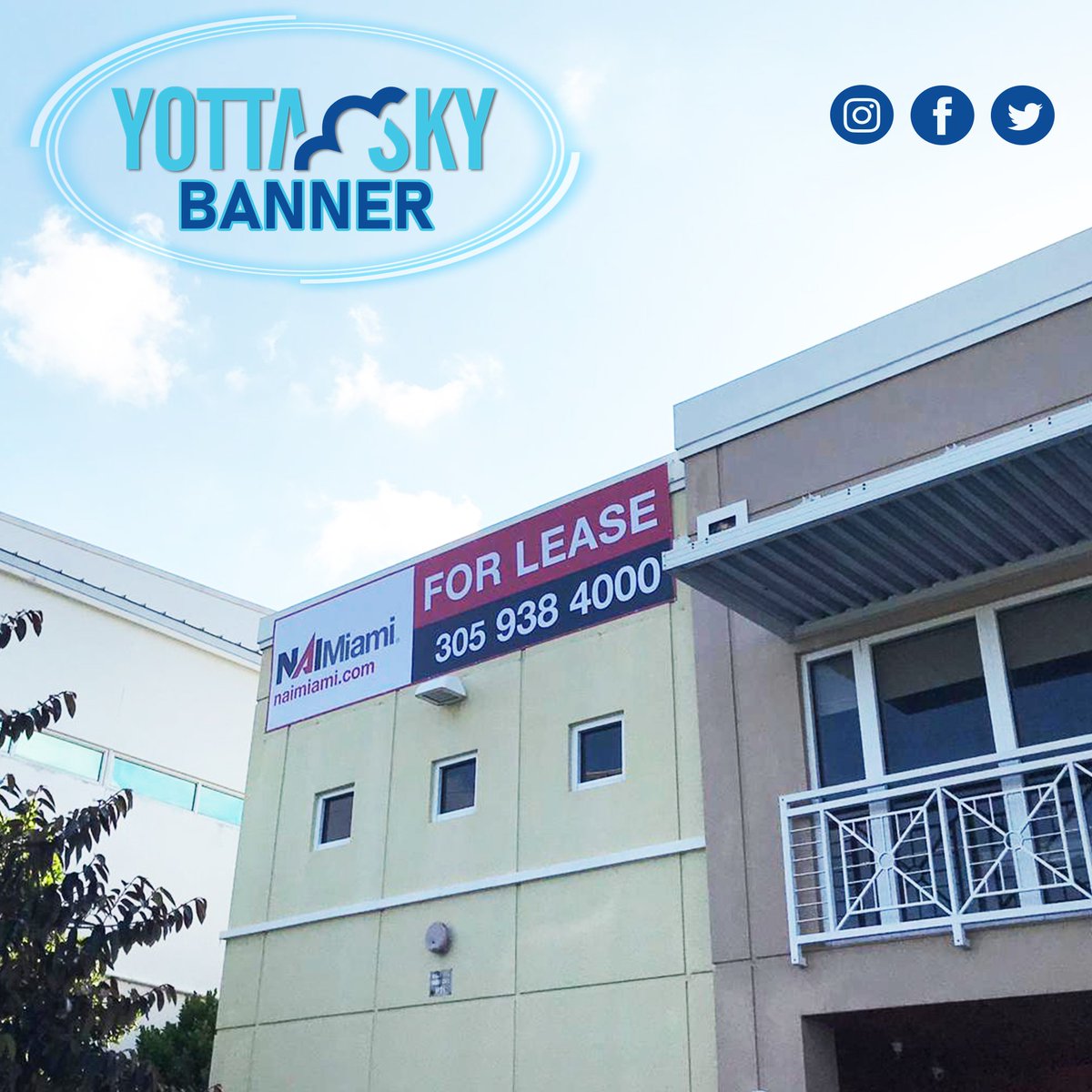 YottaSky's tweet photo. Ann extra-large banner to let everyone know you have space for lease?  We've got you covered!  Even if it's over 4 feet high and 17 feet wide! #wideformat #wideformatprinting #largeformat #digitalprinting #banners #bannerprinting #banner #bannerdesign #forlease #miami #realestate https://t.co/mqyJUPU63c