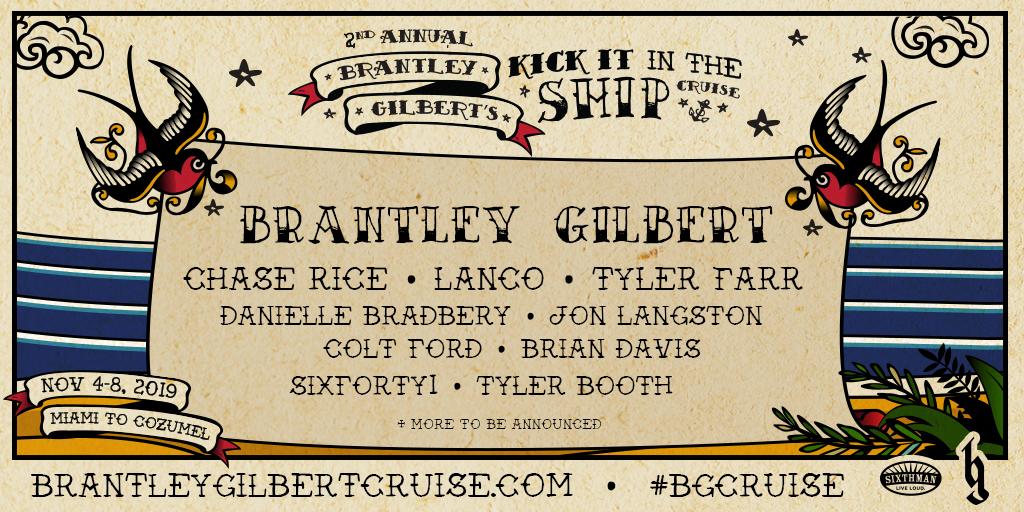 brantleygilbert's tweet photo. It’s official.... We’re adding @LancoMusic, @DBradbery and @JonTLangston to the @BGCruise.... Can’t tell y’all how excited I am for November....Y’all check out https://t.co/Ig9Yt98PZD for more info.... https://t.co/eudHol70nl