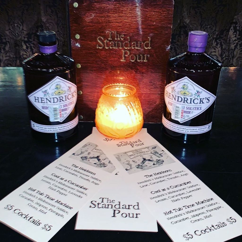 Fun Fact: The inner temperature of a cucumber can be up to 20° cooler than the outside air.  So cool off <a href="/thestandardpour/">TheStandardPour</a> and celebrate #worldcucumberday with some $5 <a href="/hendricksgin/">HENDRICK'S GIN</a> cocktails from 4-7 🥒🍹🥒🥂 #uptowndallas #mckinneyave #happyhourdallas #craftcocktails #gin #…