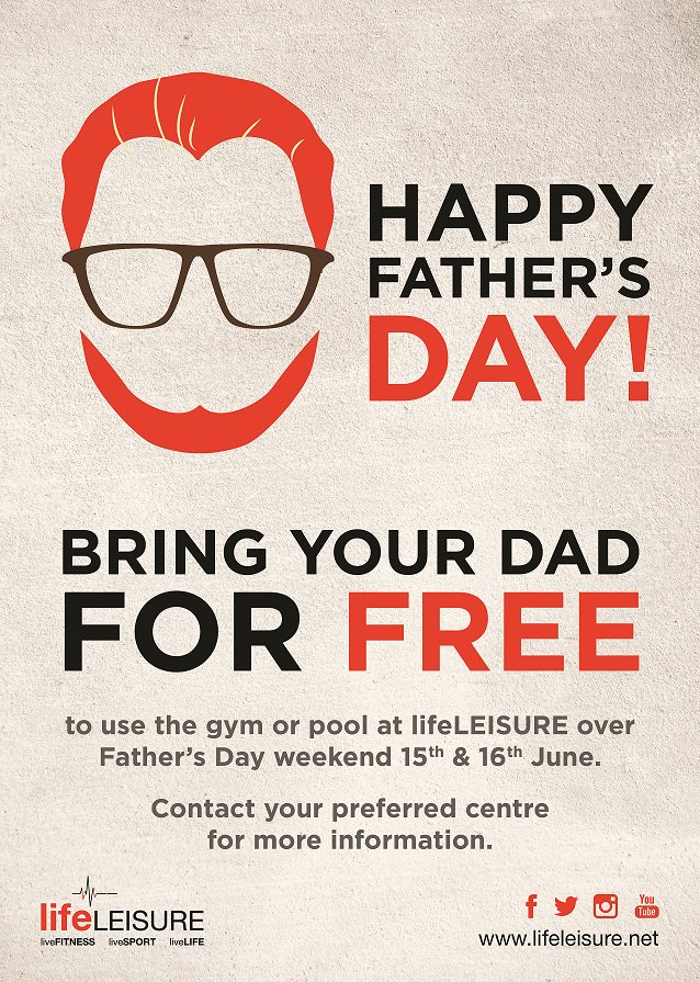 Treat your dad to a workout ON US this #FathersDay weekend! See the offer poster for more information or contact your preferred centre.