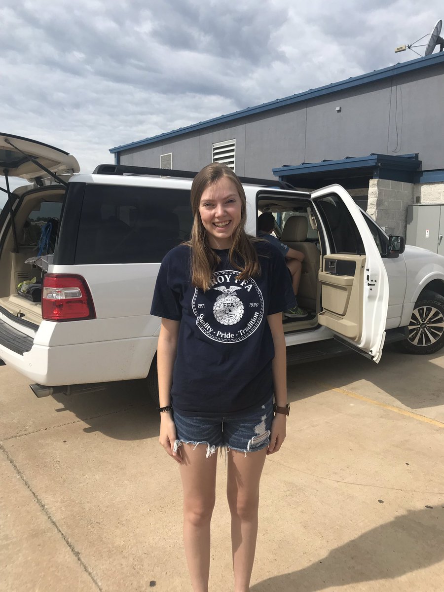 Ash_Higg_Prin's tweet photo. Off to HYMAX!! Ashland was 1 of 100 FFA incoming sophomores in the state of Missouri selected to attend the HYMAX leadership camp.  #TroyFFA #FutureLeader #FFAMom #proud2br3 https://t.co/fEy99PxYji