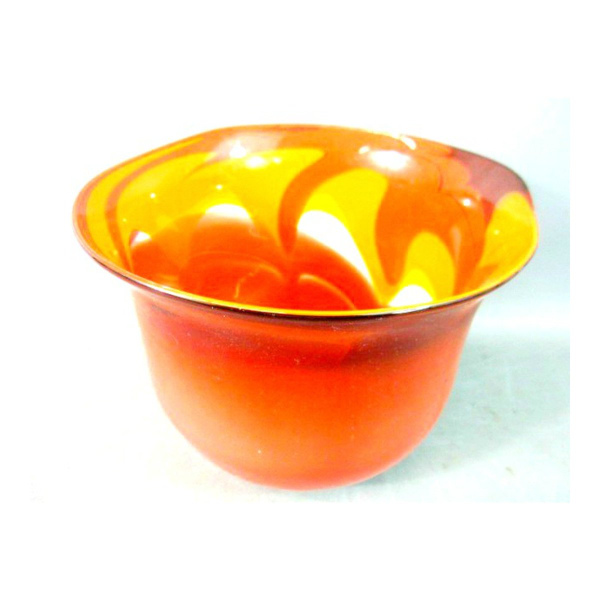 JunkYardBlonde's tweet photo. Vintage Orange Swirl Art Glass Bowl 7" Tall x 8" Diameter https://t.co/e6owtwzSNt #JunkYardBlonde #Etsysellsvintage #Gotvintage #GlassConsole https://t.co/baUpT4uOf6