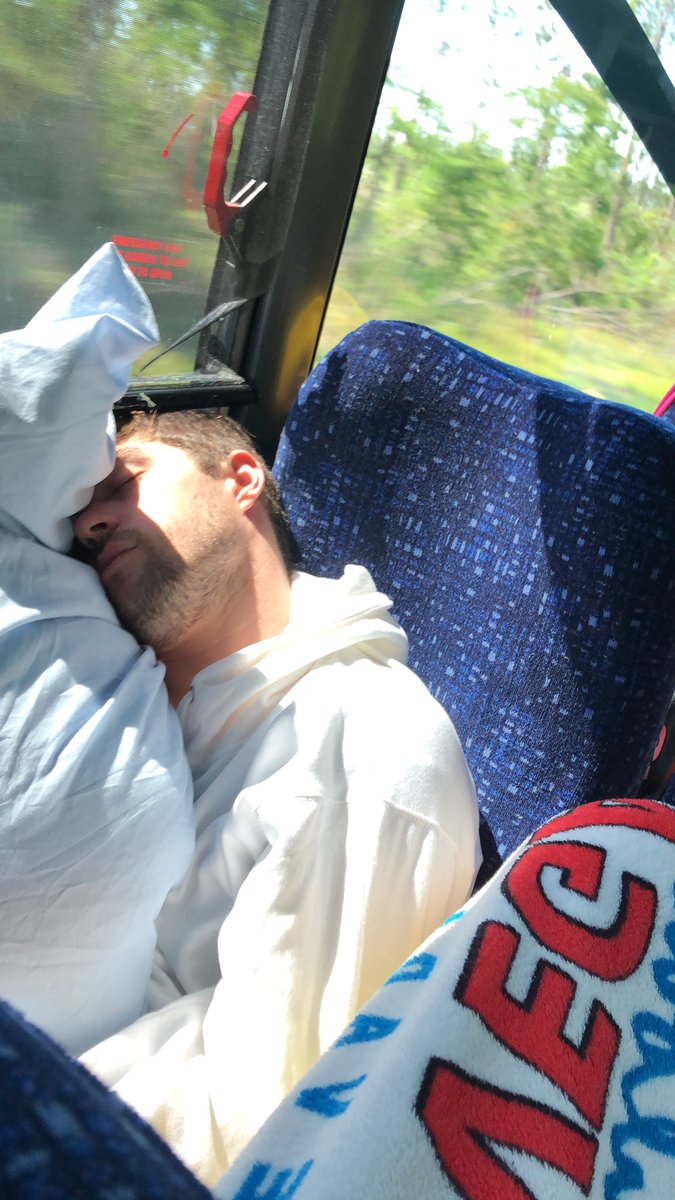 Dawson481's tweet photo. The minute we got on the bus he was out. https://t.co/XBETDw5Z3w