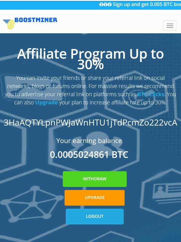 tsangatwork's tweet photo. Earn BTC through Boostminers!
No deposit required!
Join now & Start Earning!
https://t.co/hL2O1lUyqT
#Boostminer #Walletsync #Workmines #BTC #BTCHINA #TsangAtWork https://t.co/xAMiG8LJ52