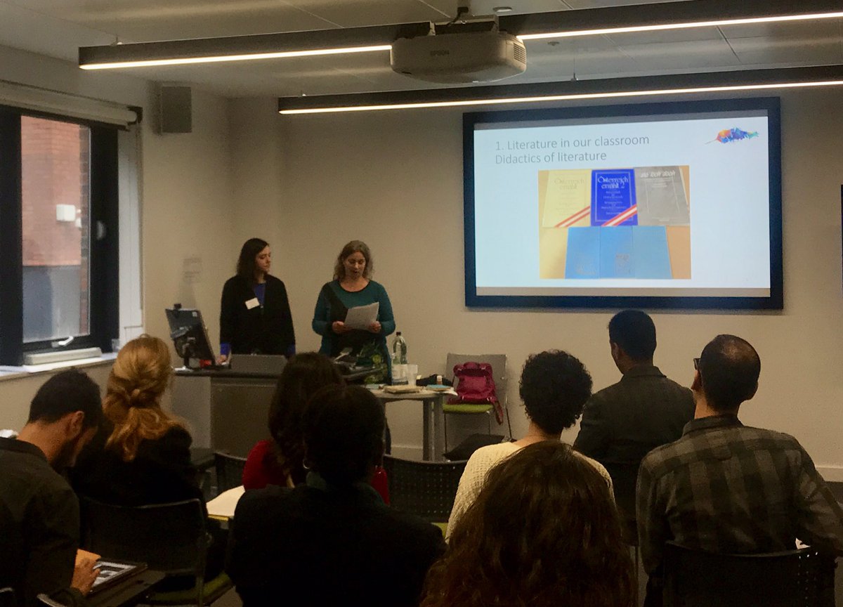 RabadanMarina's tweet photo. @abohmliv and Hanna Magedera talking about creative writing in L2 classes @livunilanguages #LLLconf https://t.co/kfhioSMQY9